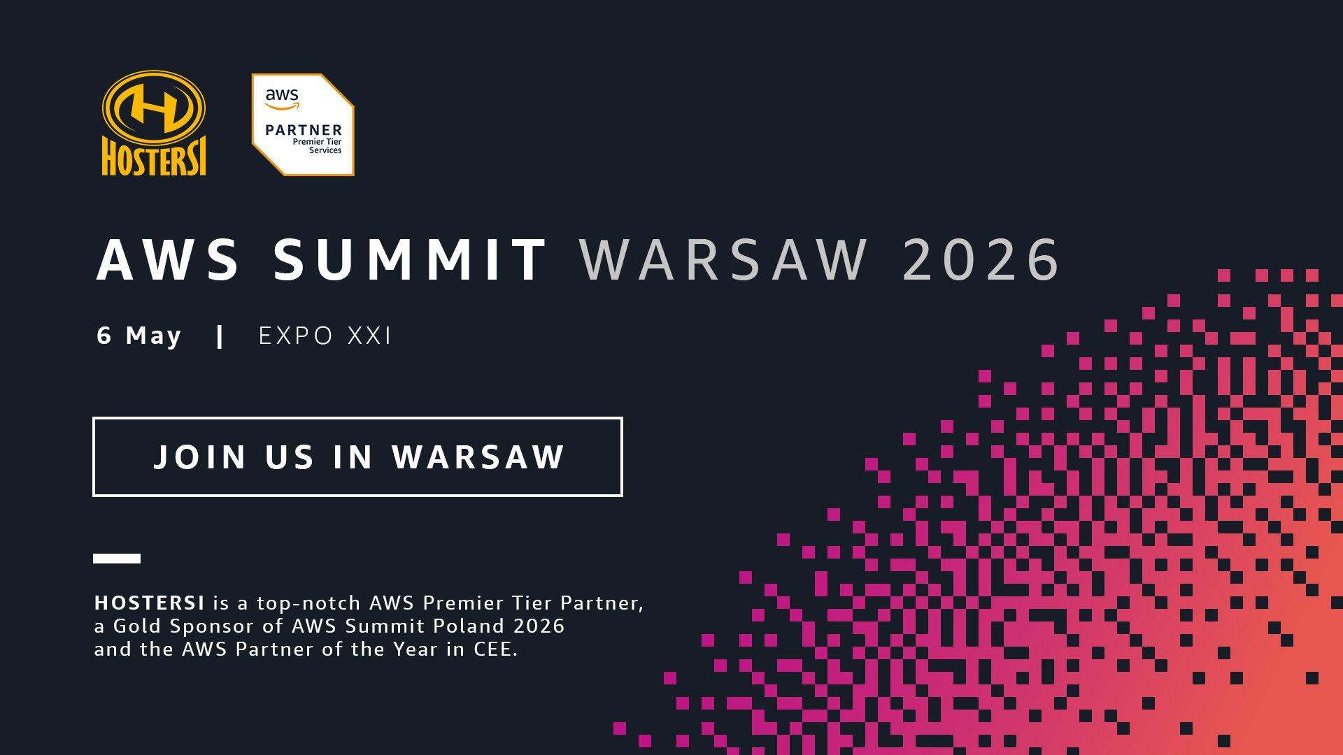 Hostersi Złotym Partnerem AWS Summit Warsaw 2026!