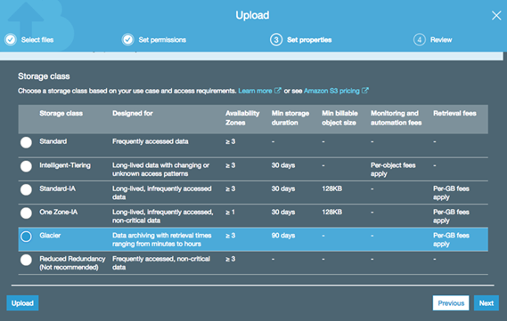 Listopad 2018 – Amazon S3 Glacier Storage Class to Integrate S3 Experiences