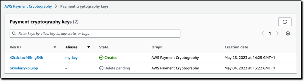 AWS Payment Cryptography